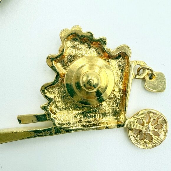 Vintage Five Red Gold Tone Enamel Strawberry Jelly Cherry Heart Brooches Lot - Picture 10 of 12